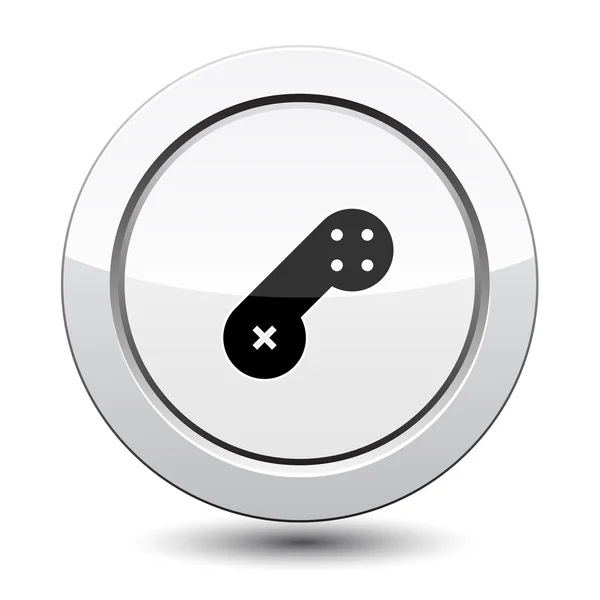 Bouton Argent avec joystick — Image vectorielle