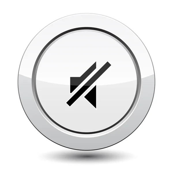 Botón de plata con sonido apagado — Vector de stock