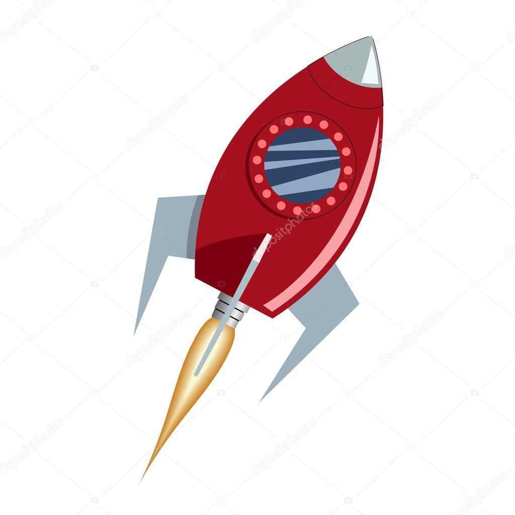 Cartoon rocket space ship