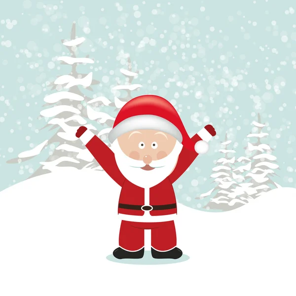 Santa Claus with Hands Up — Stock Vector