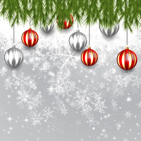 Achtergrond met kerstballen - illustratie — Stockvector