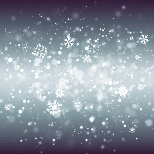 Illustrazione dello sfondo natalizio con fiocchi di neve — Vettoriale Stock