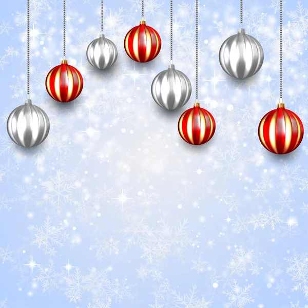 Fondo con bolas de Navidad - Ilustración — Archivo Imágenes Vectoriales