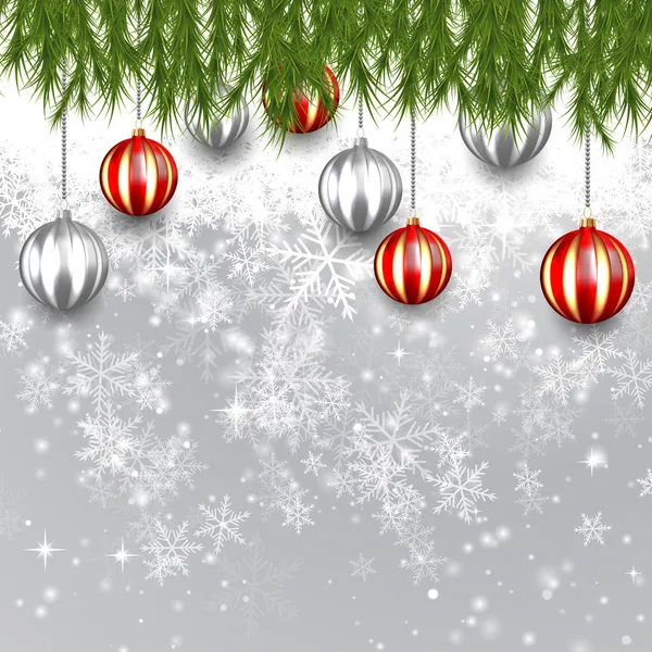 Fondo con bolas de Navidad - Ilustración — Vector de stock