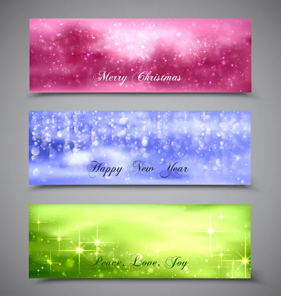 Christmas, new year banners — Stock Vector