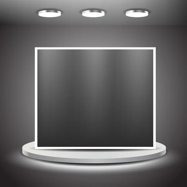 Salle d'exposition avec lumières — Image vectorielle