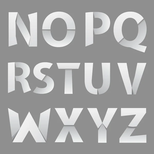 Abstracte papier lettertype brieven — Stockvector