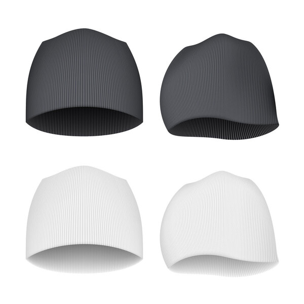 White and Black Beanie