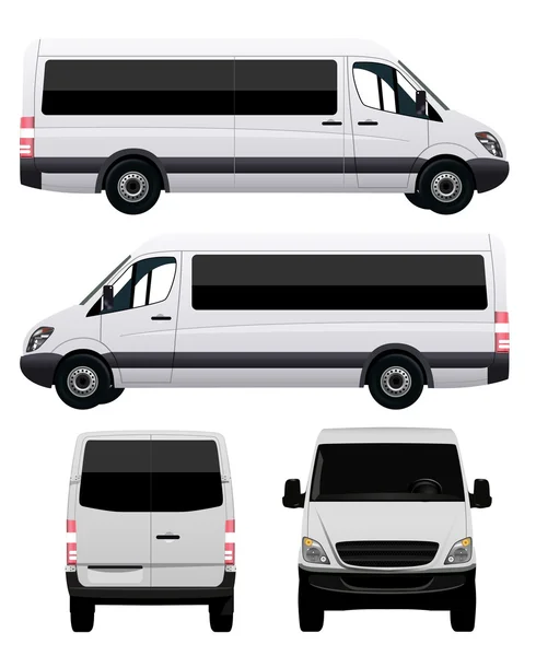 Camioneta de pasajeros - Minibús — Vector de stock