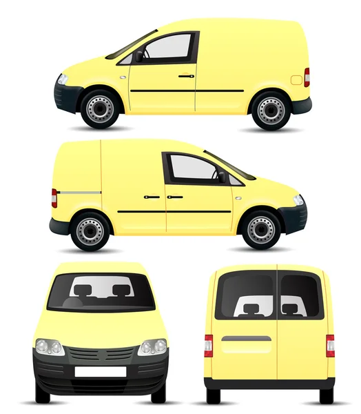 Camioneta amarilla — Vector de stock