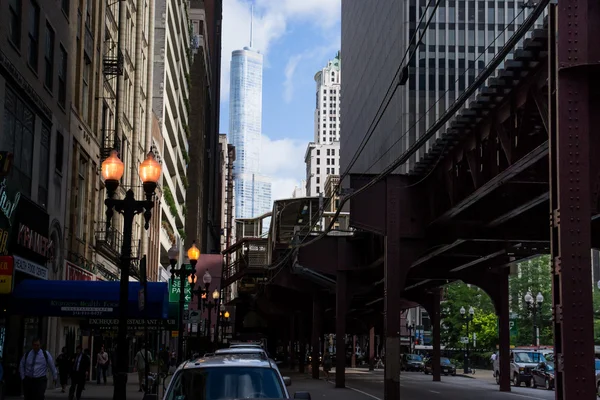 Elevated railway in chicago — Stock Photo, Image