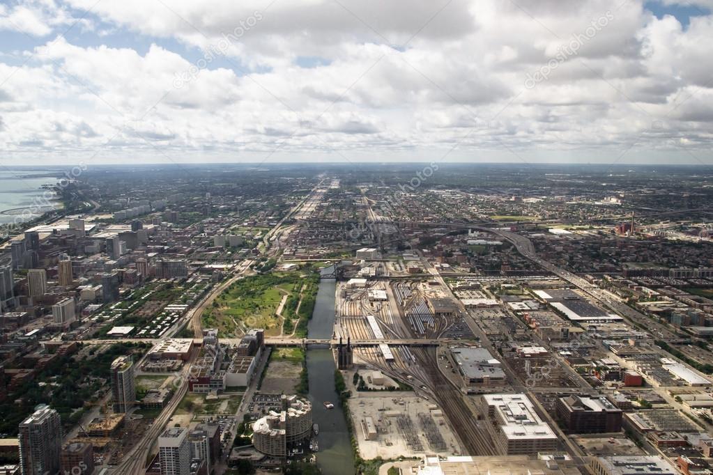 aerial view of chicago