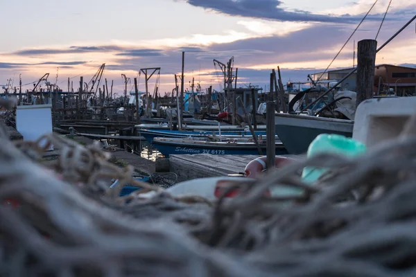 Gorino Itália Março 2018 Vista Das Amarras Gorino Uma Aldeia — Fotografia de Stock