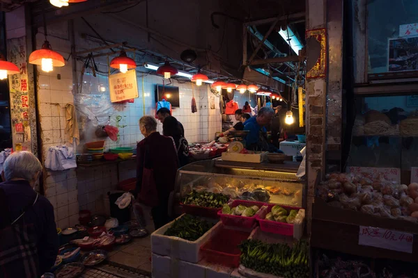 Hong Kong March 2019 People Classic Markets Narrow Crowded Streets — ストック写真