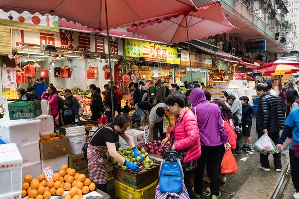 Hong Kong Marzo 2019 Personas Entre Los Mercados Clásicos Las — Foto de Stock