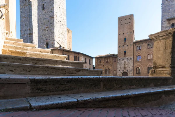 San Gimignano Italia Agosto 2020 Passeggiata San Gimignano Durante Una — Foto Stock