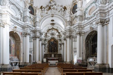 Noto,Italy-May 7, 2022:visit inside the church of Santa Chiara in Noto