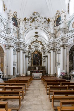 Noto,Italy-May 7, 2022:visit inside the church of Santa Chiara in Noto