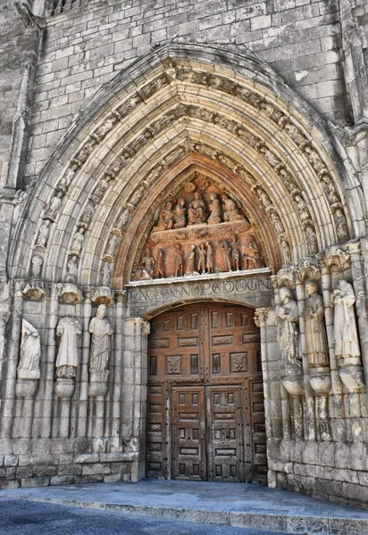 Old Door of Burgos Cathedral – stockfoto