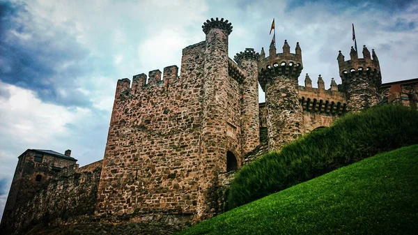 Úžasný Templářský Hrad Ponferradě Španělsko — Stock fotografie