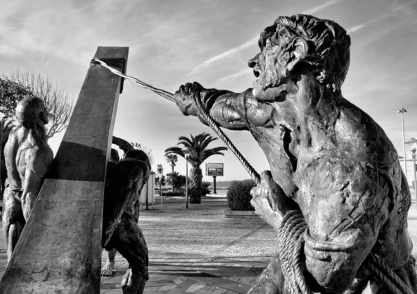 Sculptural Monument Sea Man Esposende North Portugal — стокове фото