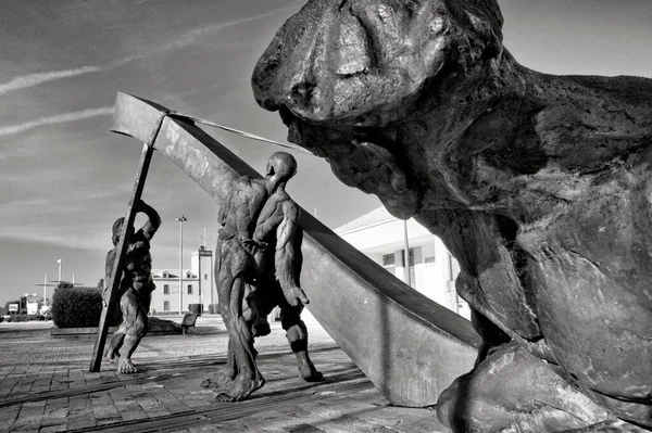 Sculptural Monument Sea Man Esposende North Portugal — Stockfoto