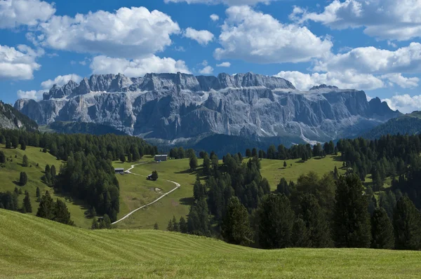 Uitzicht van sella groep, alta badia - dolomites — Stockfoto