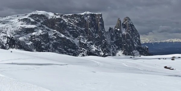 Vinterlandskap, Dolomiterna - Italien — Stockfoto