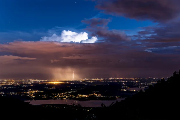 Thunderstorm over plain of Varese — Stock Photo, Image
