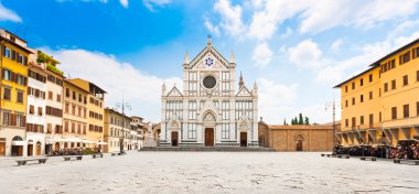 Piazza Santa Croce with famous Basilica di Santa Croce in Florence, Tuscany, Italy clipart