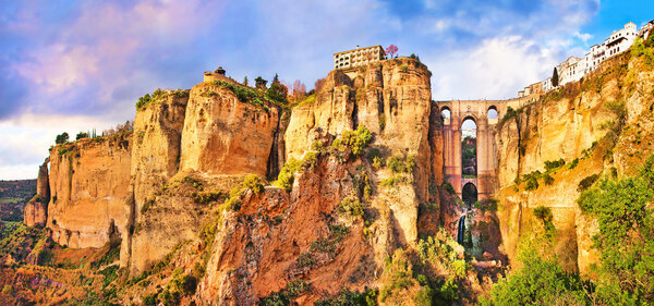 Panoramic view of the city of Ronda in Andalusia, Spain