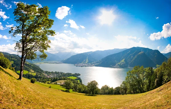 Panoramisch uitzicht van zell ben zien, Oostenrijk — Stockfoto