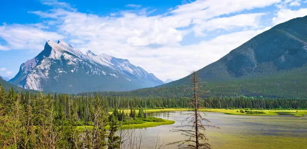 Beau paysage avec les montagnes Rocheuses dans le parc national Jasper, Alberta, Canada — Photo