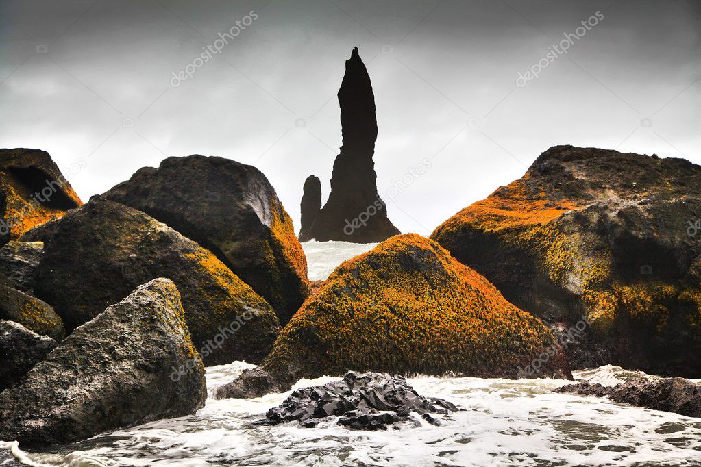 Stunning rock formations near Vik i Myrdal in Iceland