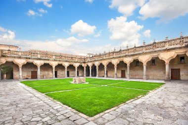 Courtyard of famous University of Salamanca, Castilla y Leon region, Spain clipart