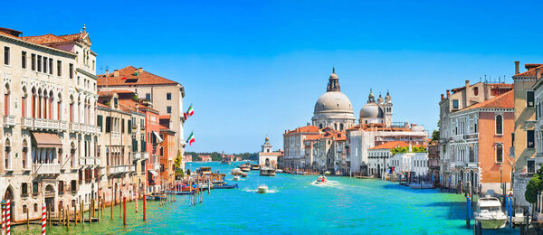 Canal Grande with Basilica di Santa Maria della Salute in Venice, Italy