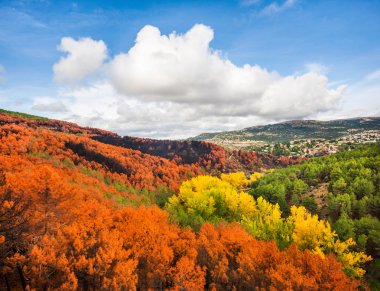 otonom castilla, madrid yakınlarındaki güzel sonbahar manzara y leon, İspanya