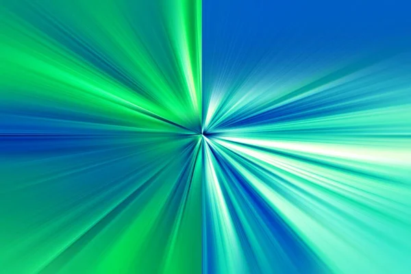 Abstraktní Radiální Rozostření Povrchu Neonově Zelené Modré Tyrkysové Tóny Abstraktní — Stock fotografie
