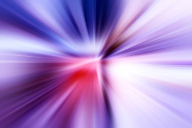 Mavi, pembe, beyaz ve leylak tonlarında soyut radyal yakınlaştırma bulanık yüzeyi. Soyut eflatun mavi arkaplan radyal, yayıcı, yakınsayan çizgiler.