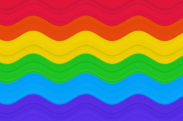 Linee Orizzontali Ondulate Arcobaleno Sfondo Ondulato Nei Colori Della Comunità — Foto Stock