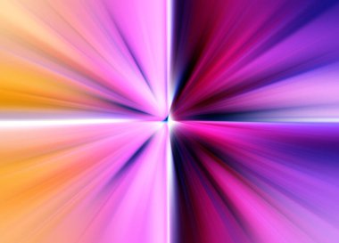 Soyut radyal zoom bulanık eflatun, pembe ve sarı tonlarda. Göz alıcı parlak bir arka plan. Radyasyon yayıyor, çizgiler kesişiyor. Arkaplan iki parçaya bölünmüş..