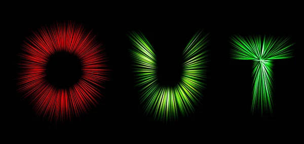 Abstract Radial Zoom Blur Surface Red Green Tones Black Background — Stock Photo, Image