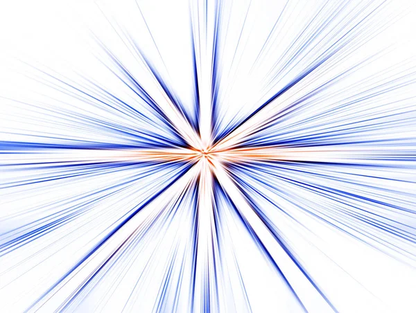 Abstrakte Oberfläche Radialer Unschärfe Zoomt Blau Und Orangetönen Vor Weißem — Stockfoto