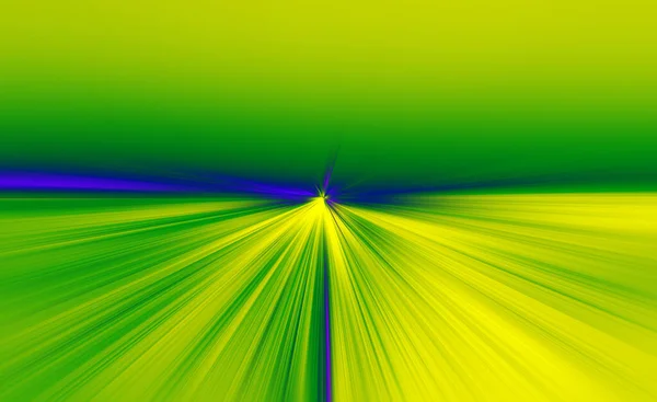黄色の色調で放射状のぼかしズームの抽象的な表面 放射状 分岐線 収束線と明るい緑の背景 — ストック写真