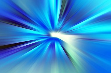 Mavi, eflatun ve beyaz tonlarda soyut radyal bulanıklık. Parlak mavi arkaplan, yarıçaplı, yayılan, yakınsayan çizgiler.