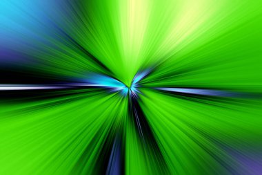 Mavi ve yeşil tonlarda soyut radyal yakınlaştırma bulanık yüzeyi. Sulu mavi-yeşil arkaplan radyal, yayılan, yakınsayan çizgiler.