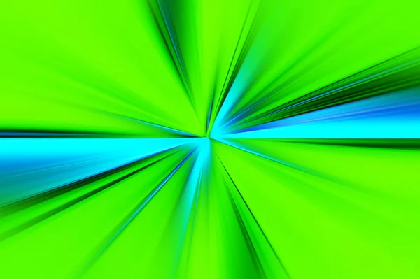ネオングリーンとブルーの色調で放射状のぼかしズームの抽象的な表面 放射状 分岐線 収束線と明るい壮大な背景 — ストック写真