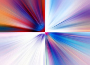 Radyal bulanıklığın soyut yüzeyi mavi, kırmızı, beyaz ve leylak tonlarında yakınlaşır. Radyal, ayrışan, yakınlaşan çizgilerle muhteşem renkli bir arka plan. Arka plan dört parçaya bölünmüş.. 