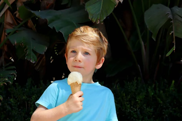 The blond boy with the sly gaze pressed his lips together. A five-year-old boy with ice cream in his hand.