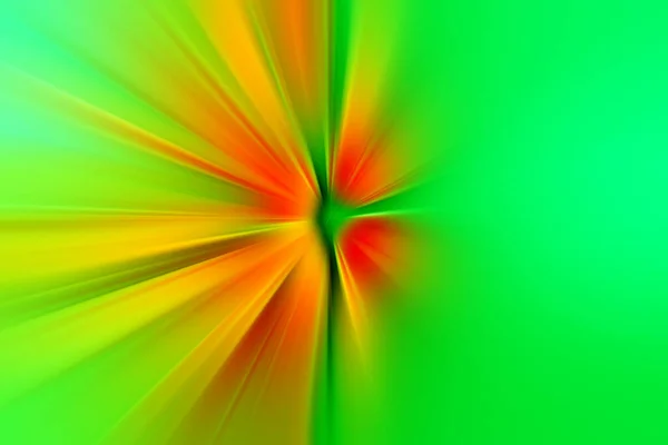 オレンジ色 緑色の色調で放射状のぼかしズームの抽象的な表面 放射状 分岐線 収束線と青橙色 緑の背景 — ストック写真